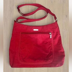 Baggallini Red Nylon Crossbody with Front Zip Pocket